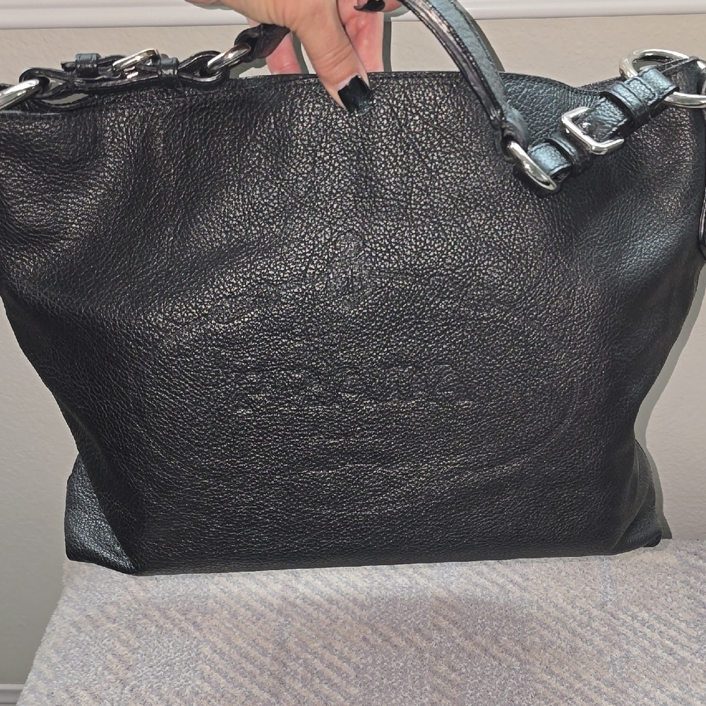 Prada Black Textured Leather Tote